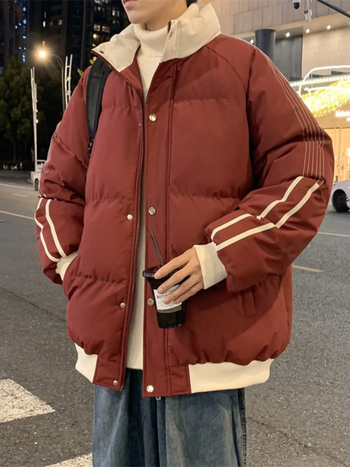 Американский пуховик с воротником-стойкой одежда на хлопковой подкладке мужская