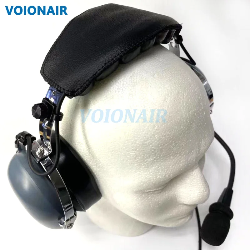 Фото Авиационная гарнитура VOIONAIR для пилотов с микрофоном с шумоподавлением, двойной разъем GA, мягкие амбушюры, гарнитура PNR №3