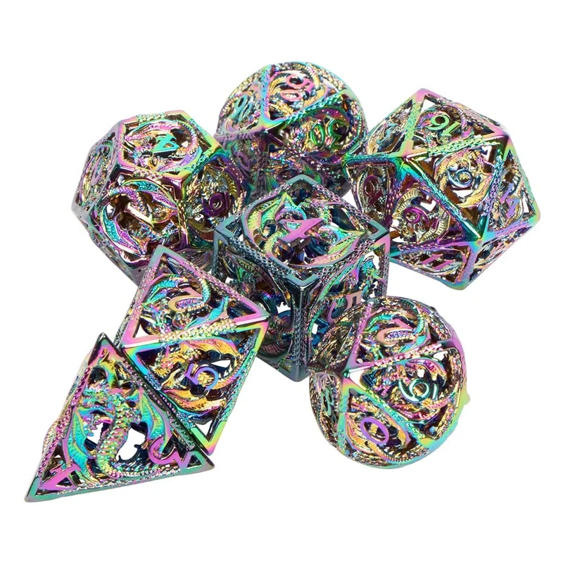 

For Dice Set Metal DND Dice Set Hollow Metal Polyhedral Dice Set Polyhedral For Table Games Dungeons And Dragons DND