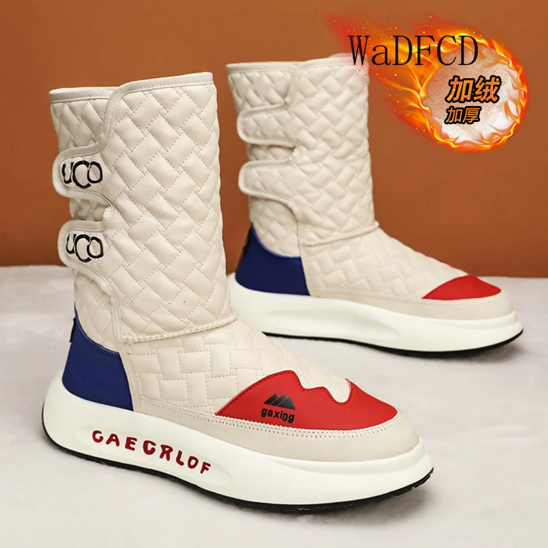 Высокие кроссовки мужские дизайнерские зимние плюшевые теплые ботинки модные