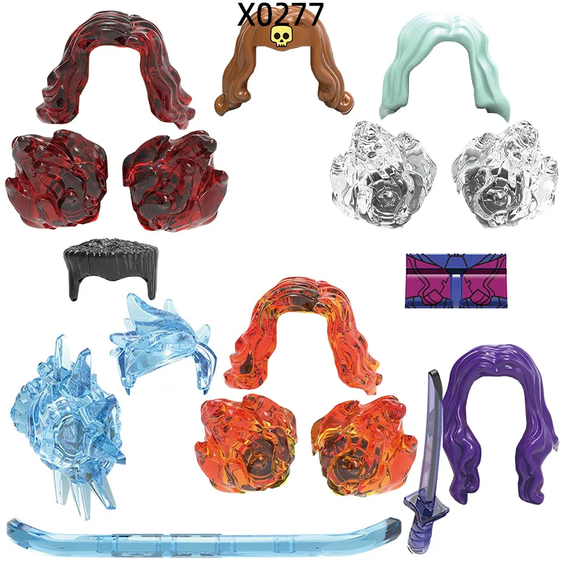 Экшн-фигурки перчатки оружие брюки детали для волос модель блоков набор