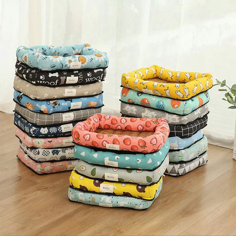 

Pet dog mat bed house cama para perro square nest pet kennel suitable for small and medium dogs and cats small dog basket