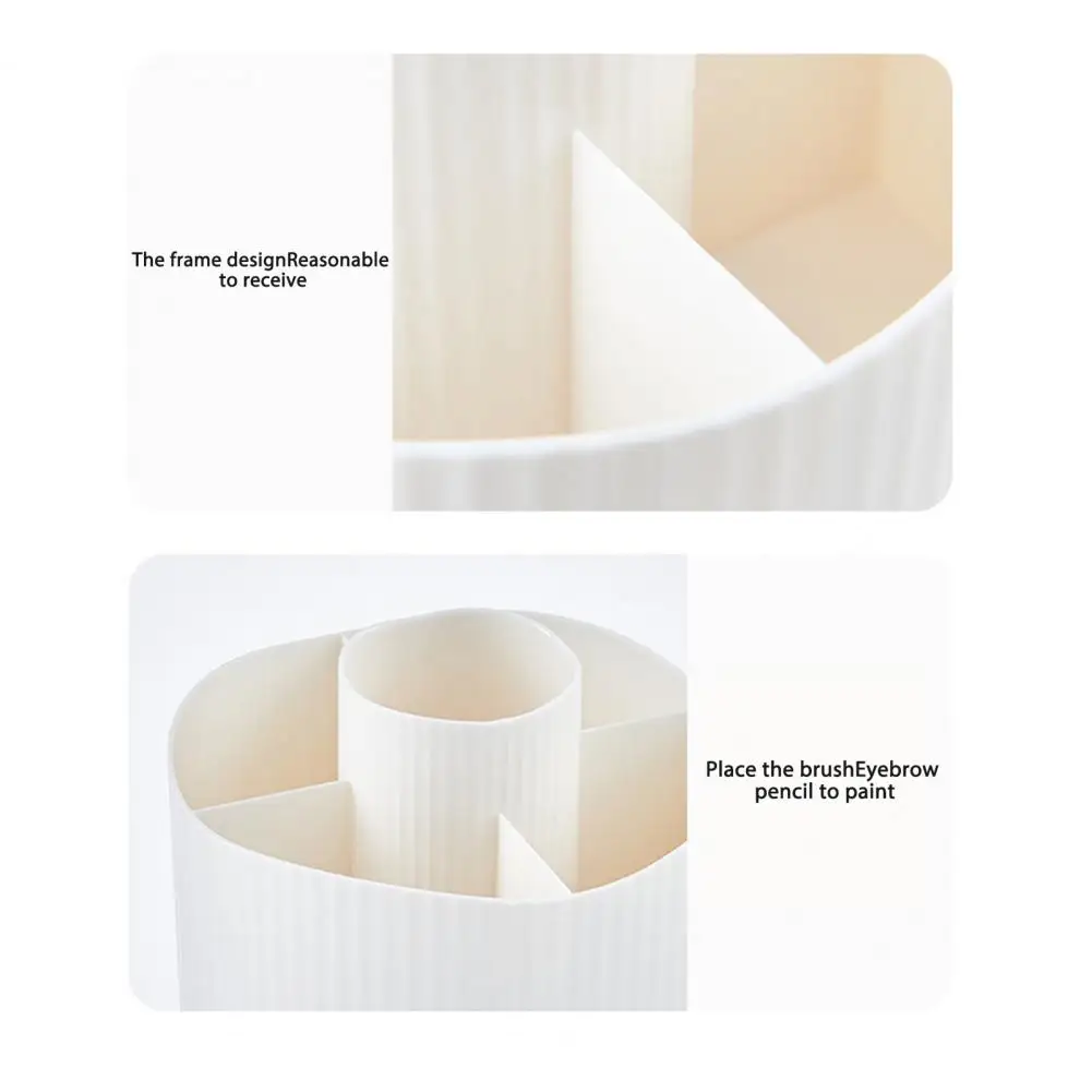 

Useful Cosmetic Brush Box Keep Tidy Cosmetic Storage Shelf Compartment 5-Grid Round Cosmetic Storage Shelf Organization