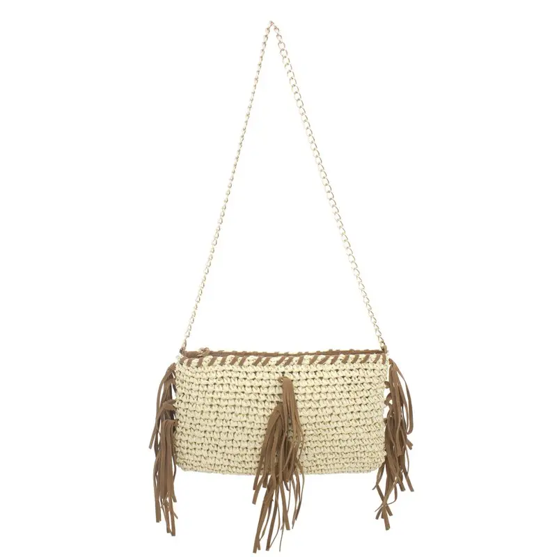 

Fashionable, Summer Colorful Crossbody Beach Bag Women's Colorful Paper Straw Crossbody Bag with Stylish FRINGE, An Ideal Choice
