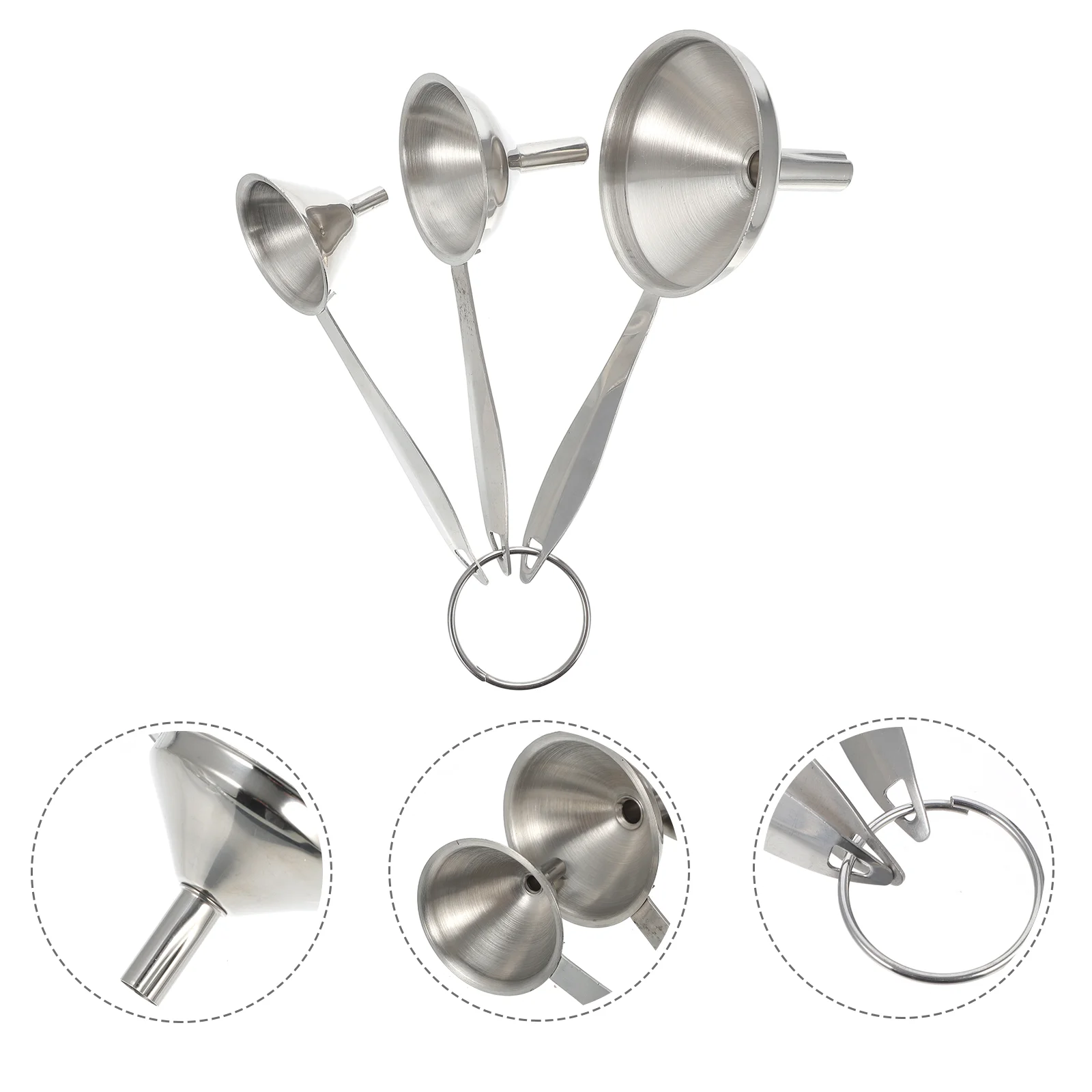 

3pcs Practical Oil Funnel Soy Sauce Funnel Filling Bottles Funnel for Home Kitchen Indoor