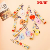 korean version of ins cartoon anime transparent acrylic keychain bag pendant neutral bulletproof youth group fan gifts bts 5 58
