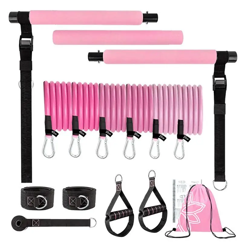 

Pilates Bar Kit With Resistance Bands Workout Equipment Home Gym Multifunctional Pilates Bar Fitness Equipment With Resistance