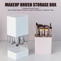 makeup brush storage box dustproof brush drying rack holder bucket cosmetic lipstick eyeshadow organizer case