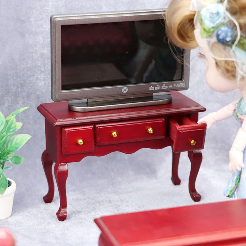 

Деревянный стол для кукольного домика в масштабе 1:12, письменный учебный стол, стол для макияжа, Игрушечная модель мебели