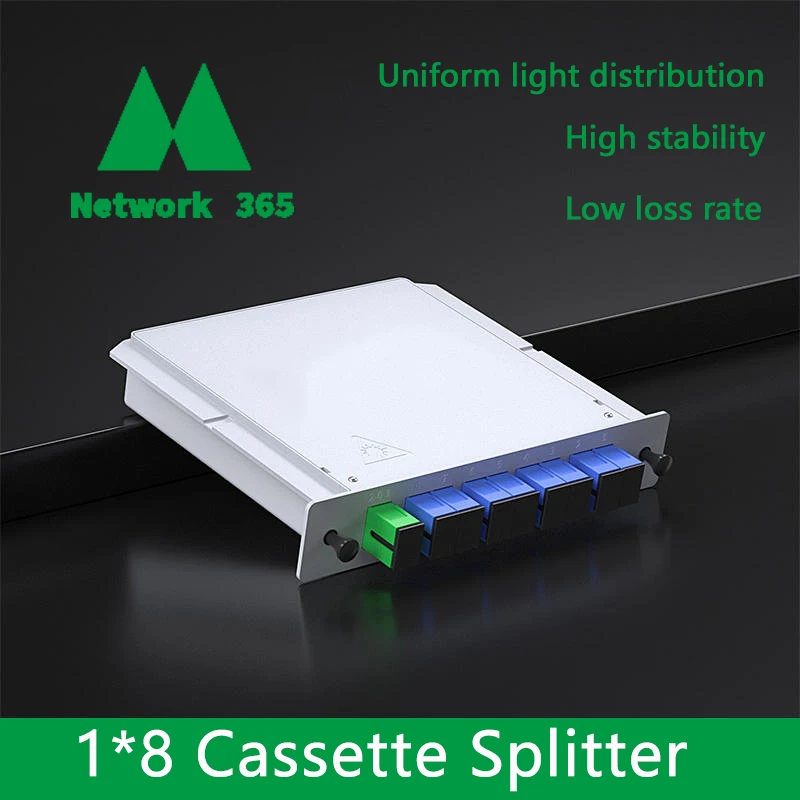 

5 pcs/lot SC UPC 1X8 Fiber Optic FTTH Cassette Box Optical Coupler SC UPC 1X8 Fiber Optic PLC Splitter Box Free Shipping