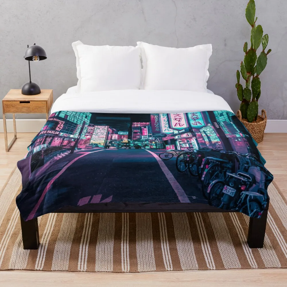 

Одеяло из аниме «неоновая страна чудес», Токио, аллея, будущего, неоновое, легкое одеяло размера s для оформления кровати Prime, Токио