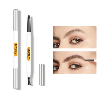 5 Color Smudge Proof Eyeborw Pencil With Brush Waterptoof Thin Brow Pen Ultra Slim Triangle Pen Dark Brown Eyebrow Tattoo Pen