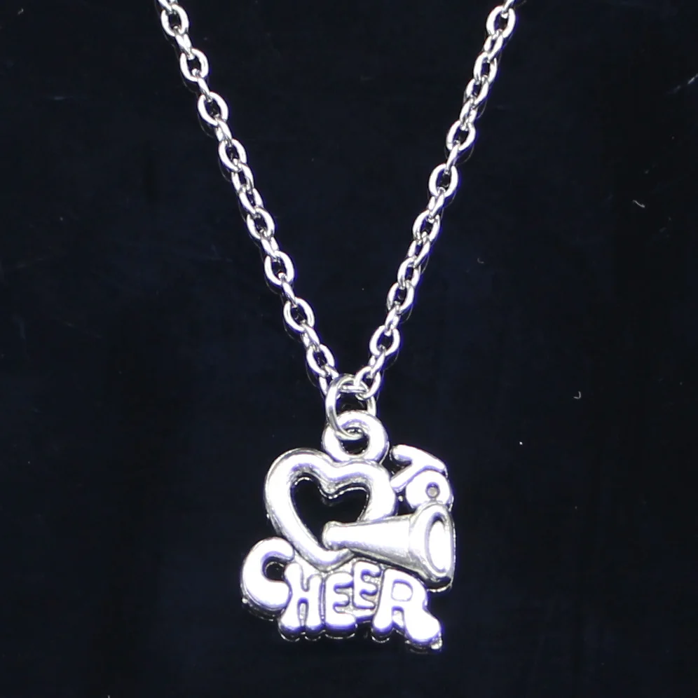 

20pcs New Fashion Necklace 17x16mm Cheer Love Cheerleading Pendants Short Long Women Men Colar Gift Jewelry Choker
