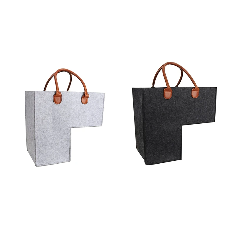 

Stair Basket With Handles - 4Mm Eco-Friendly Premium Felt Staircase Baskets For Carpeted And Wooden Stairs