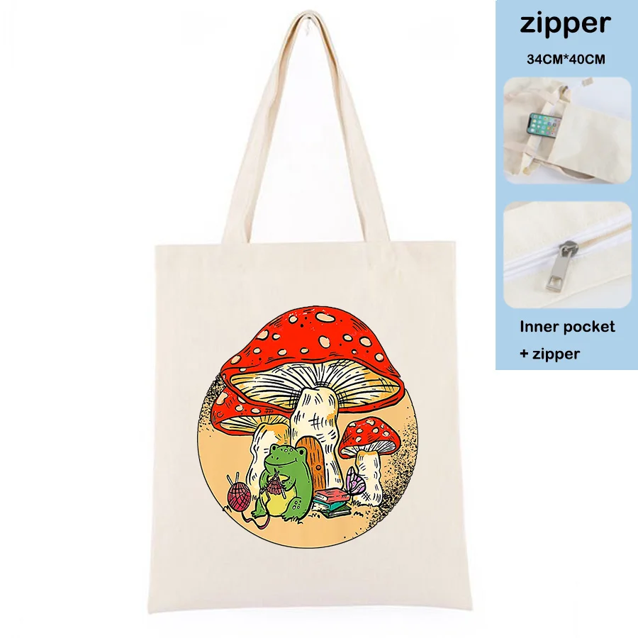 

Милый хлопковый мешок в эстетическом стиле, женские сумки для покупок в стиле Харадзюку, брендовая Милая женская сумка с застежкой-молнией