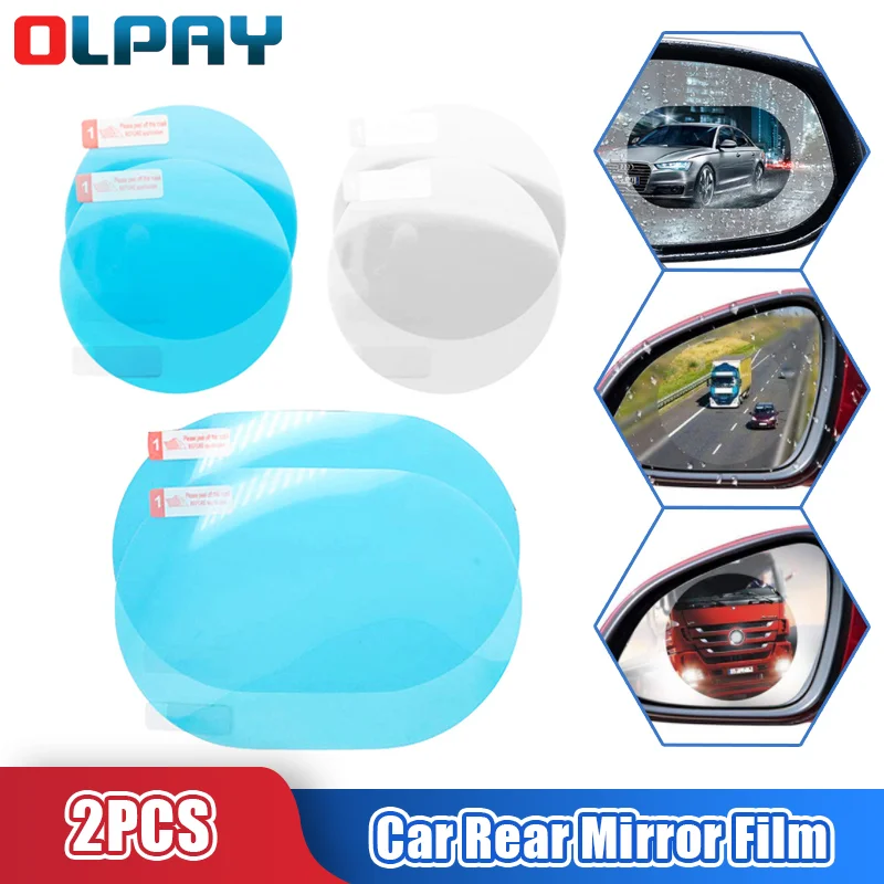 

2 шт., автомобильная противотуманная Антибликовая водонепроницаемая пленка на зеркало заднего вида