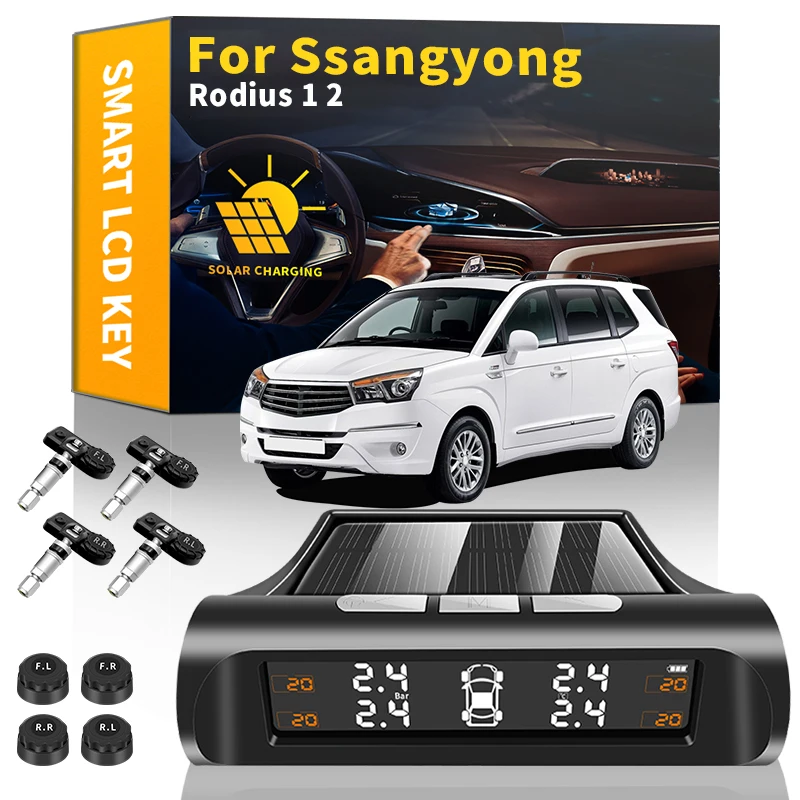 

Система мониторинга давления в шинах Ssangyong Rodius 1 2, беспроводная TPMS с ЖК-дисплеем, на солнечной батарее