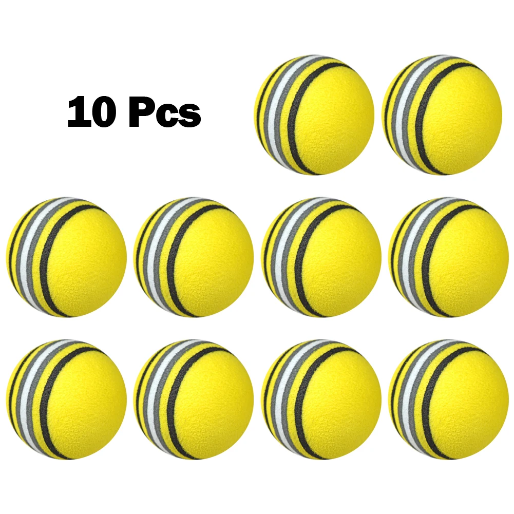 

10pc Golf Swing Training Foam Balls Indoor Practice Rainbow Sponge Balls Flexible Soft Golf Practice Ball Training Aid Accessory