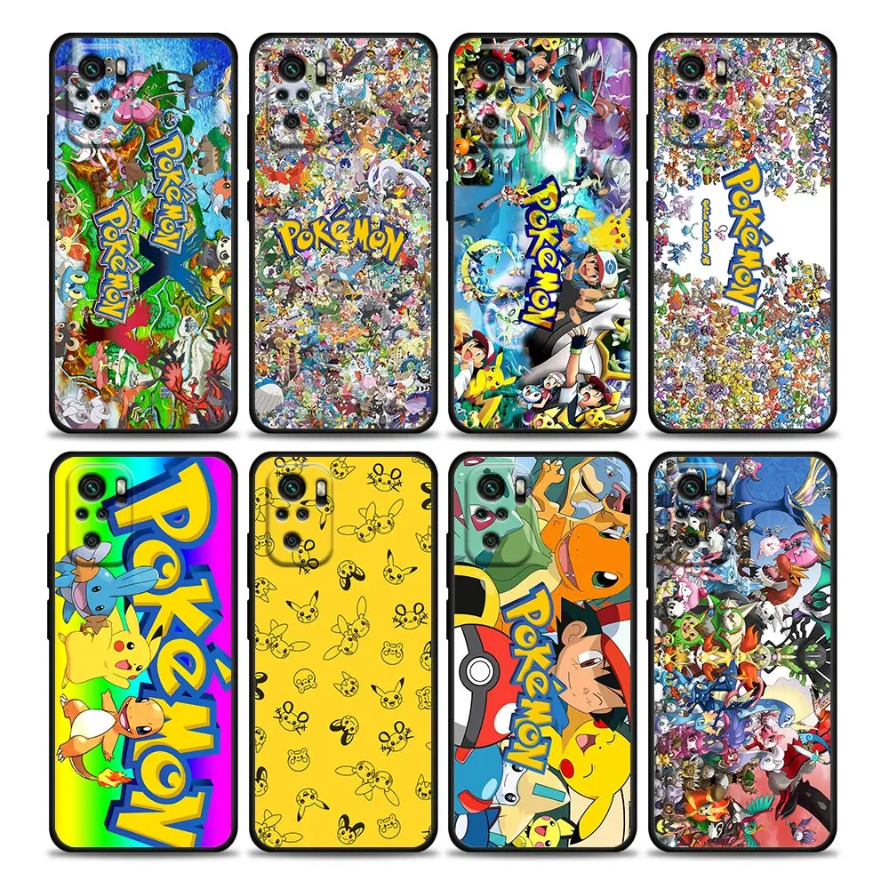 

Japan Pokemon ocket Monster Phone Case for Redmi 10 9 9A 9C 9i K20 K30 K40 Plus Pro Note 10 11 Pro Soft Silicone