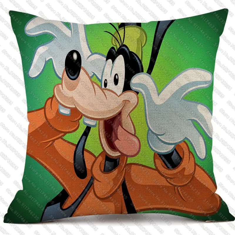

DISNEY Series Cartoon Cushion Cover Linen Pillowcase Goofy Sofa Decor Children's Gifts Подушка Funda Cojin 45*45cm Cojines