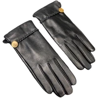 brand design sheepskin womens gloves spring winter outdoor keep warm touch gloves thin velvet