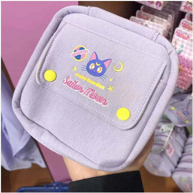 

Kawaii Sailor Moon Luna Multi-Function Cartoon Cute Embroidered Cosmetic Bag Jewelry Box Anime Peripheral Storage Bag Gift