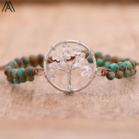 classic african turquoise friendship bracelets for women tree of life charms braided woven bracelet femme women jewelry bijoux