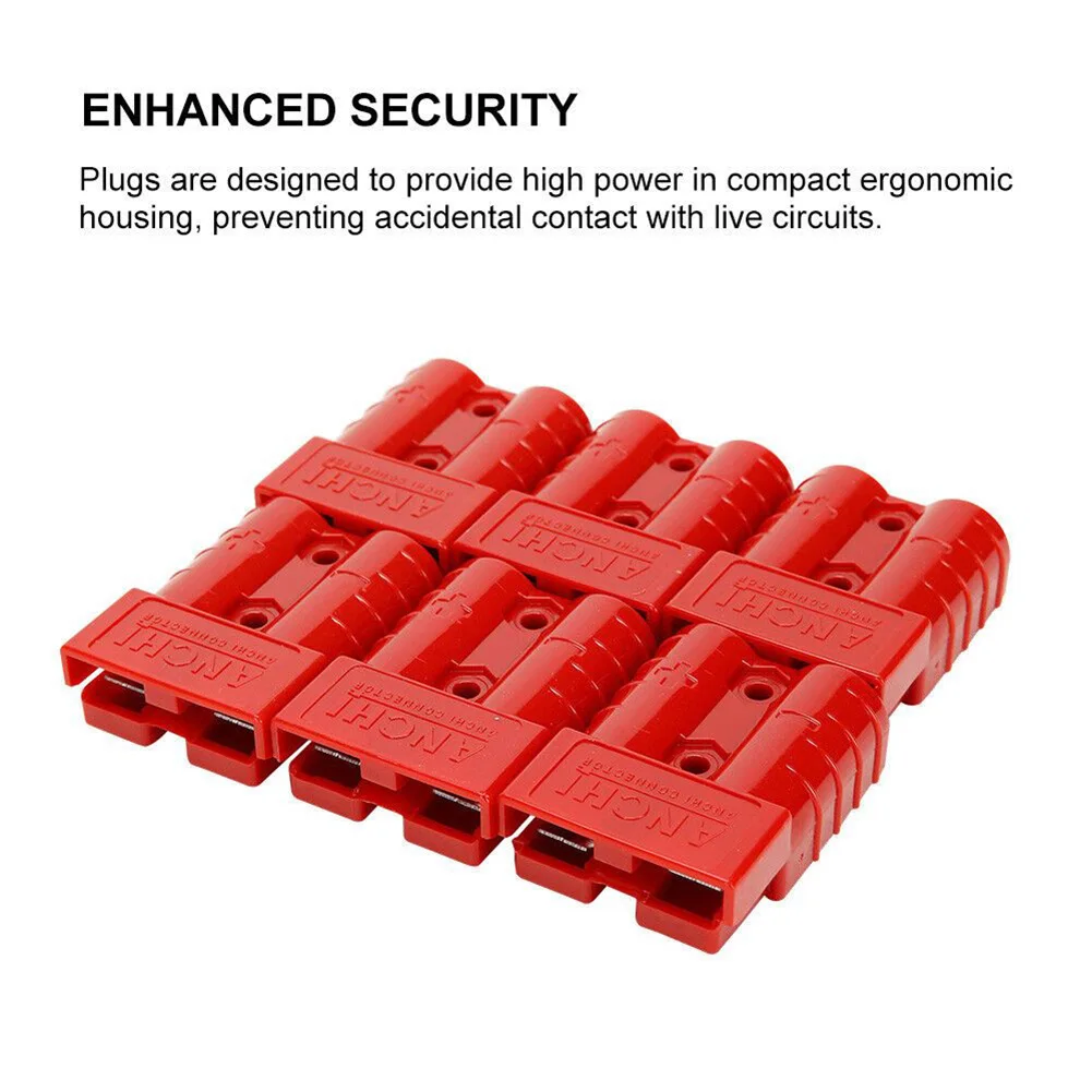 

4/6pcs Electrical Power Cables Connectors For Anderson Style Plug 50AMP 6AWG Double Pole With Copper Contact Power Connector