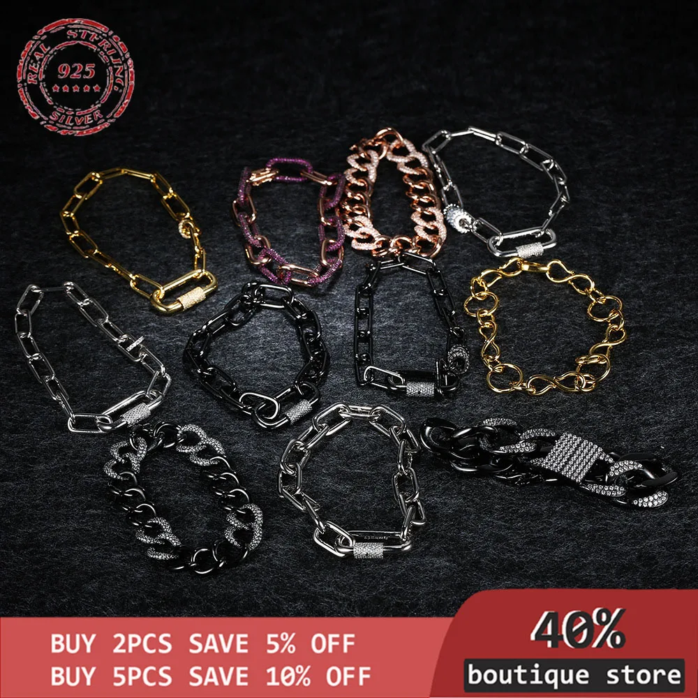 

Модный браслет-цепочка из серебра 925 пробы, оснащенный различными стилями изысканных украшений, может использоваться в качестве подарка дл...