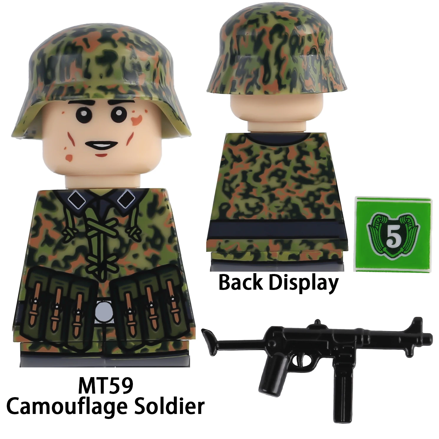 Фото Конструктор MOC: Фигурки солдат ВМВ, инженеров и командиров, лейтенантов, военная пехота, оружие, камуфляж, игрушки из кирпичиков №5