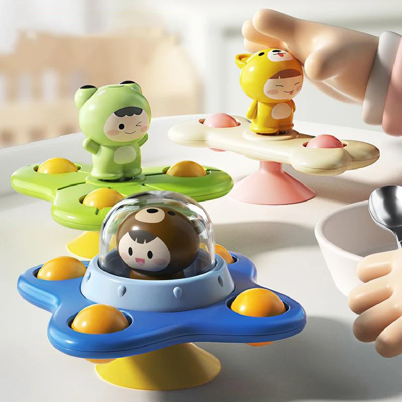 

Baby Dining Chair Fun Spinning Top Toys Children's Suction Cup Fingertip Spinner Sensory Training Decompression Educational Toys