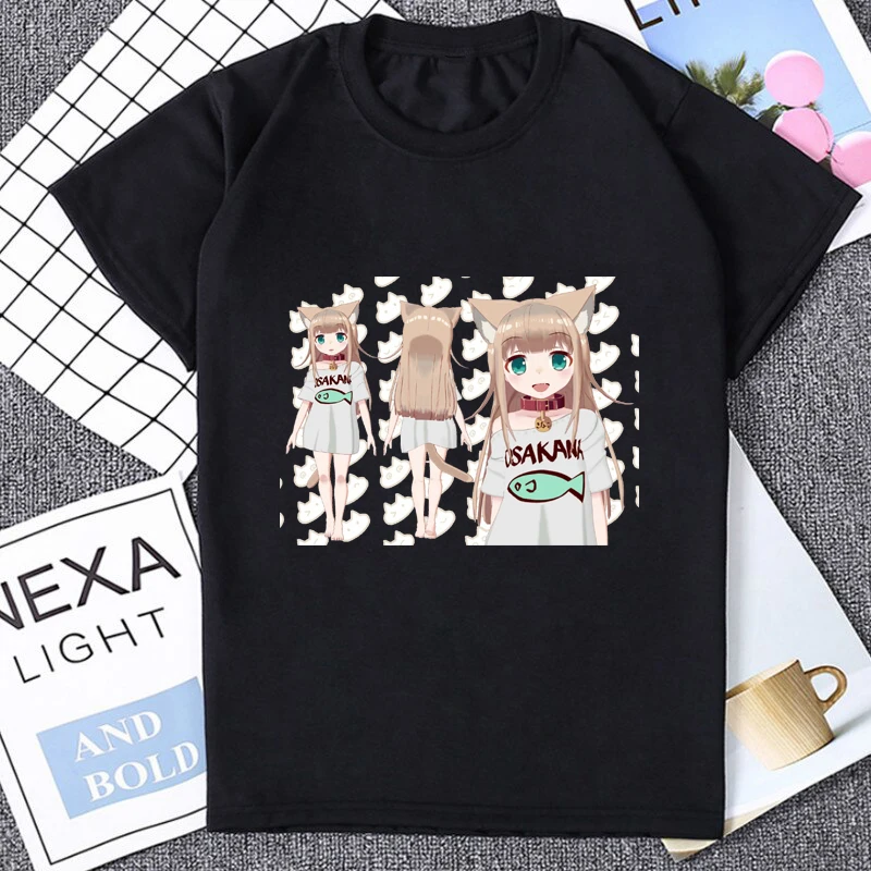 Футболка женская с японским аниме My Cat Is A Kawaii Повседневная Уличная одежда в стиле