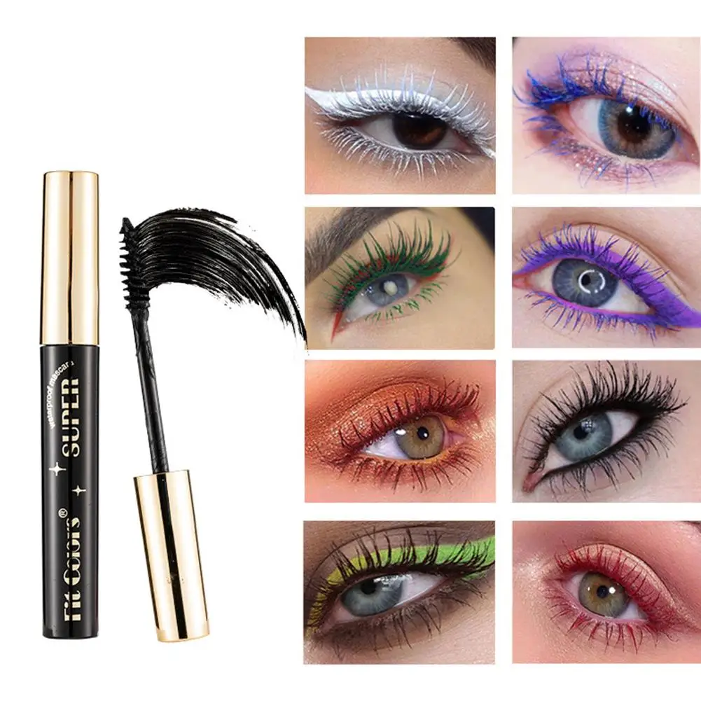 

Fashion Colorful Mascara Waterproof Silk Fiber Lash Eye Lashes Eyelash Women Tools Lengthening Thick Cosmetics Extension K6M5