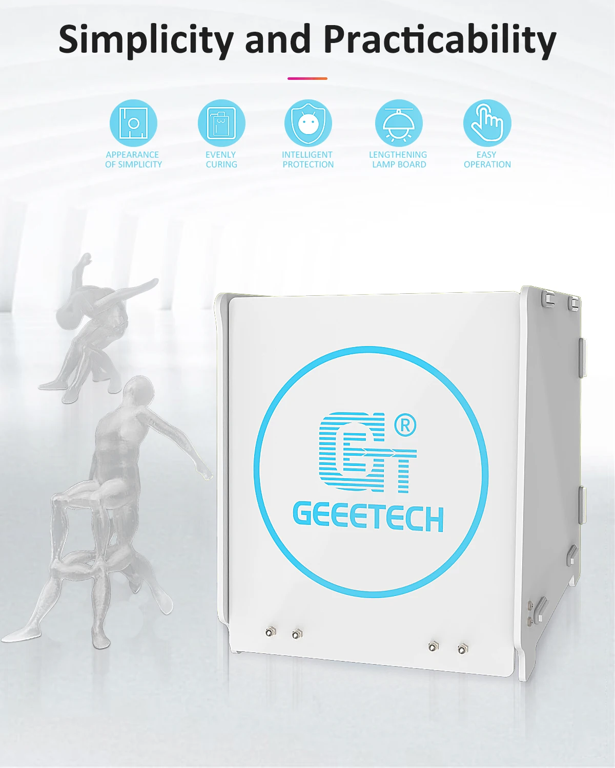 Geeetech UV полимерная коробка для отверждения 405нм светильник смолы поворотный стол