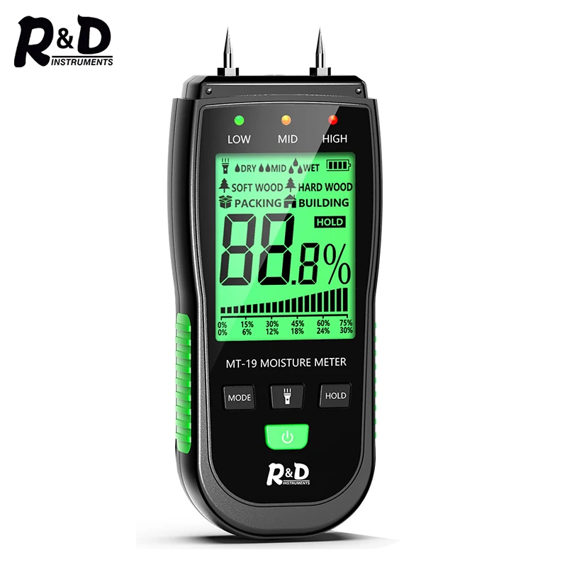 Цифровой измеритель влажности древесины R &amp D настенный гигрометр детектор