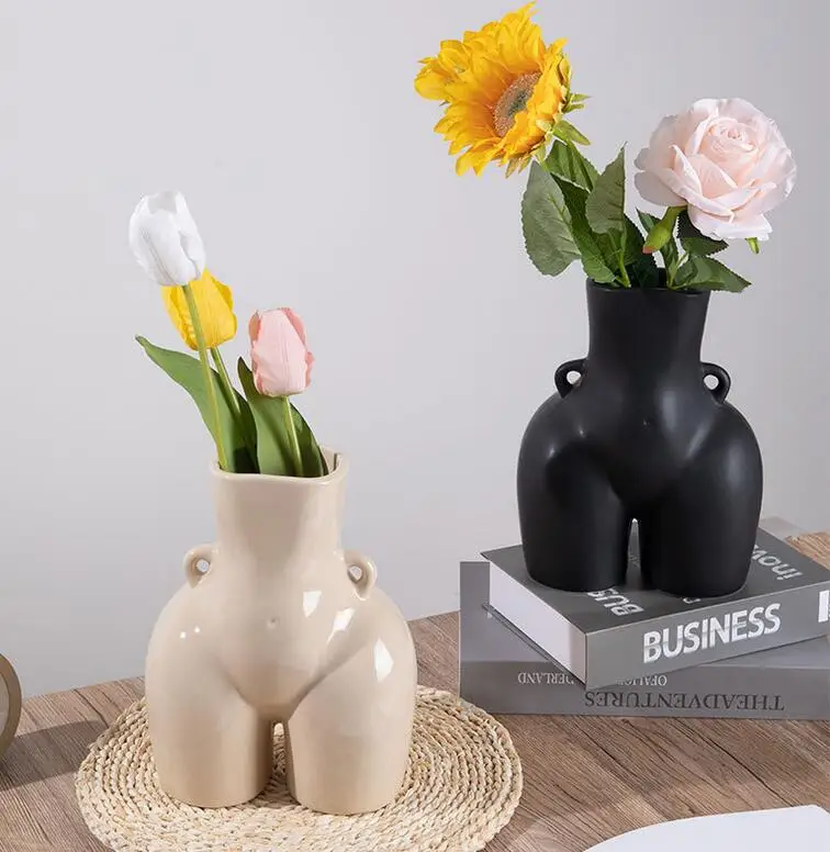 

Nordic human body vase art human body butt shape ceramic vase ins Home Stay Hotel store soft decoration design desktop decorat