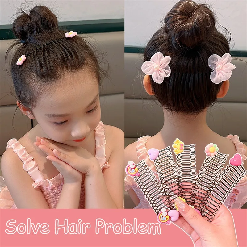 

Children Hair Combs Broken Hair Clips Fashion Trendy Delicate Flower Alloy Girl Bangs Hairpin Sweet Lovely Flower Hair Clip