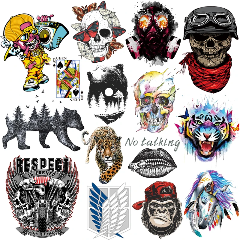 Термонаклейки на мотоцикл рок сделай сам панк животное тигр термонаклейки для