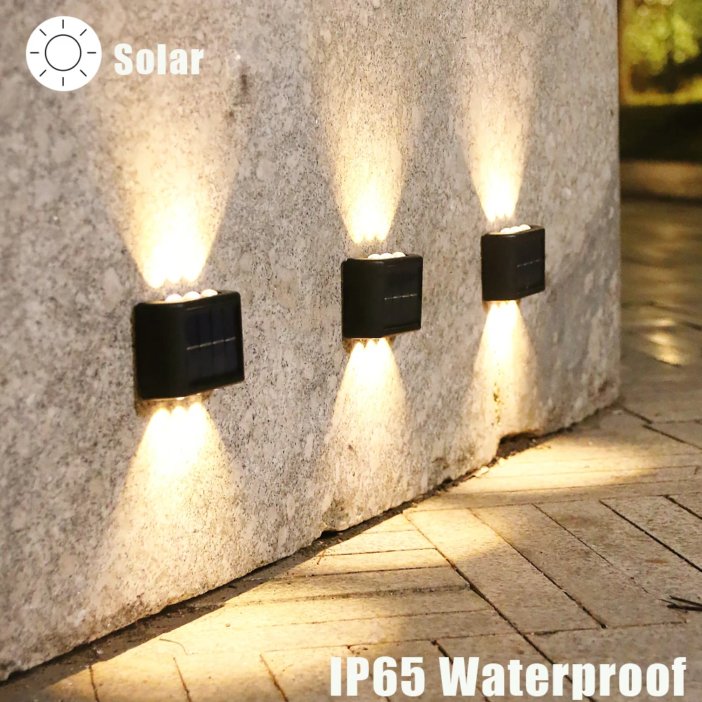 

1-10PCS Solar Wall Light 2LED Outdoor Light Waterproof Up and Down Luminous Lighting Street Wall Lamps Garden Decor Solar Lamp