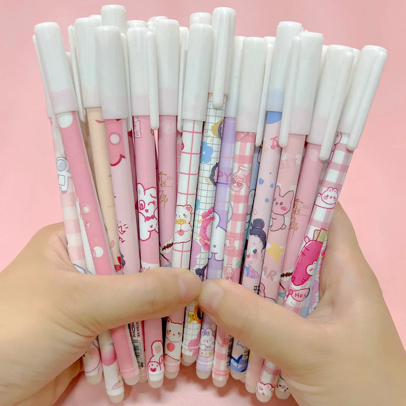 

12Pcs Kawaii Erasable Gel Pen Set 0.5mm Blue Washable Handle Cute Cartoons Erasable Pen for School Pen Writing Tools Stationery