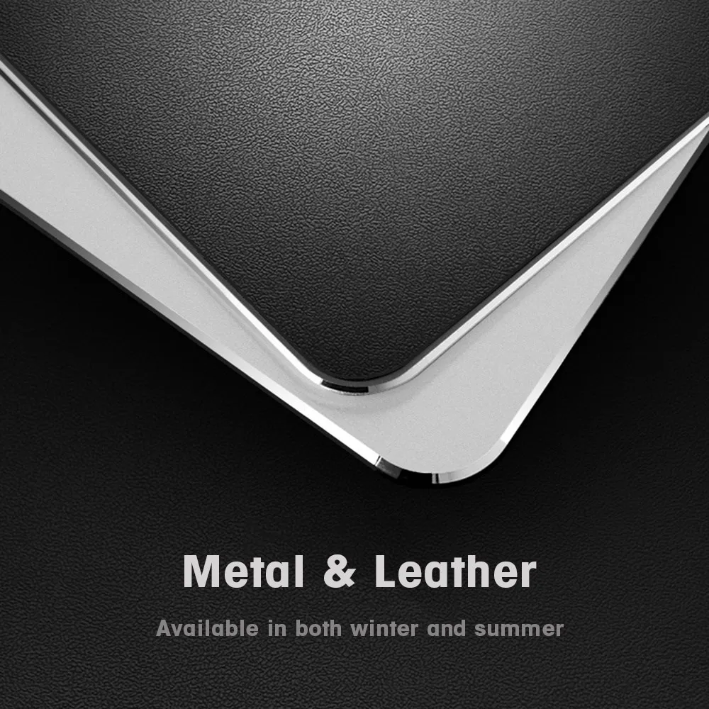 Metal Aluminum Mouse pad Mat Hard Smooth Leather Thin Mousead Double Side Waterproof Gamer Computer Mouse Mat For Office Home enlarge