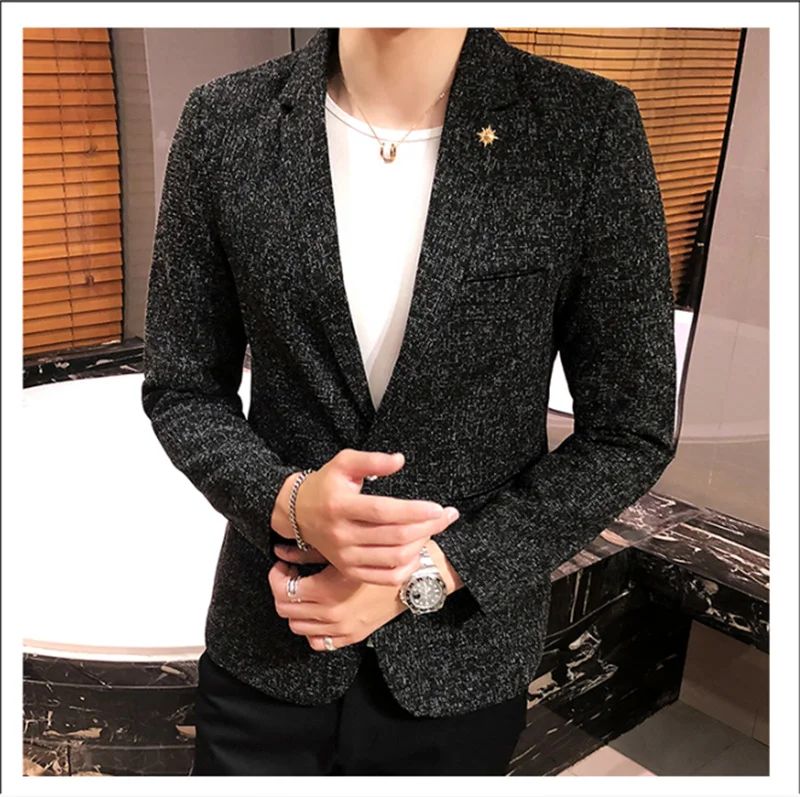 

High quality British style fashion casual business job interview shopping party groomsmen dress men's slim suit jacket