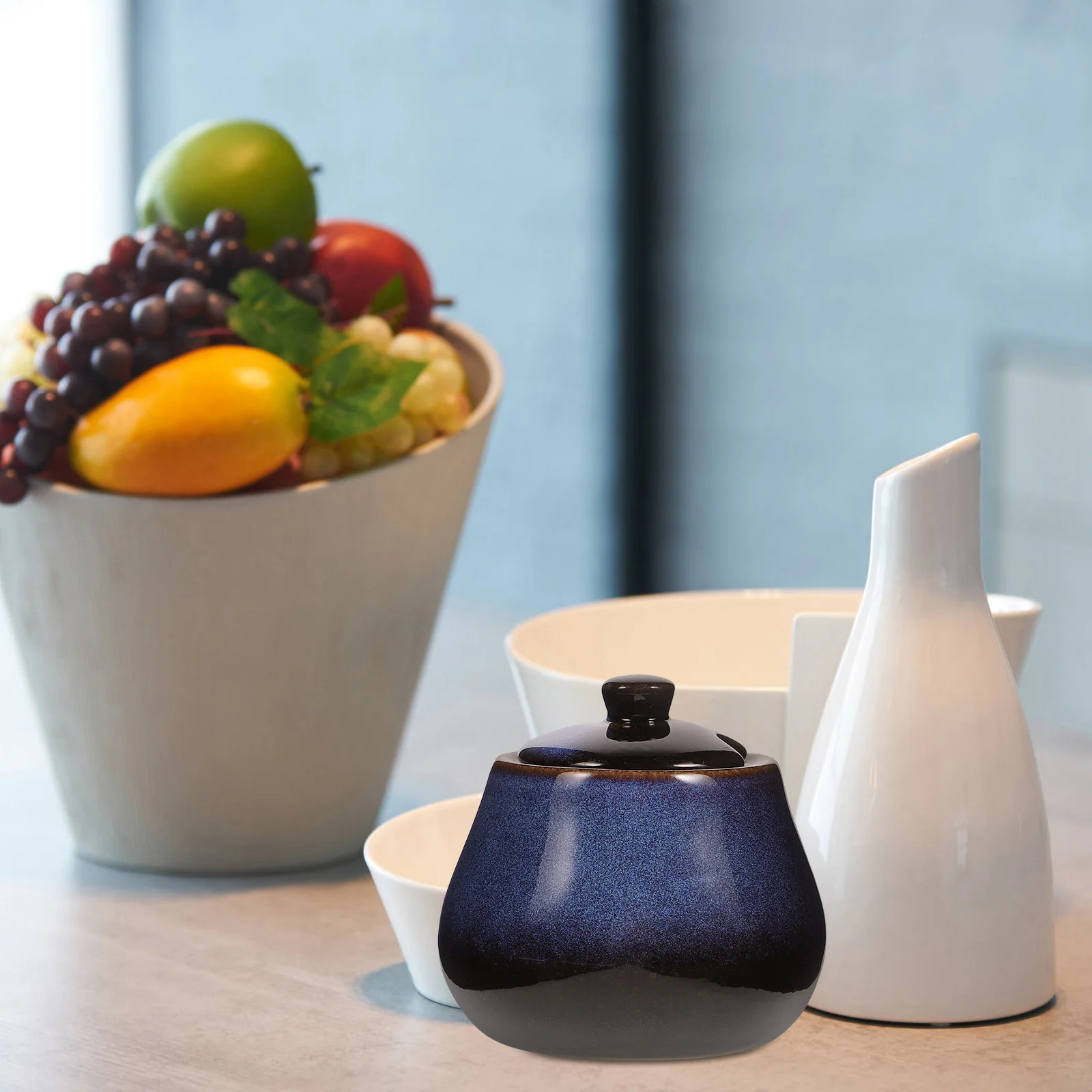 

Ceramic Grease Container Oil Cooking Grease Storage Pot Ceramic Kitchen Seasoning Jar