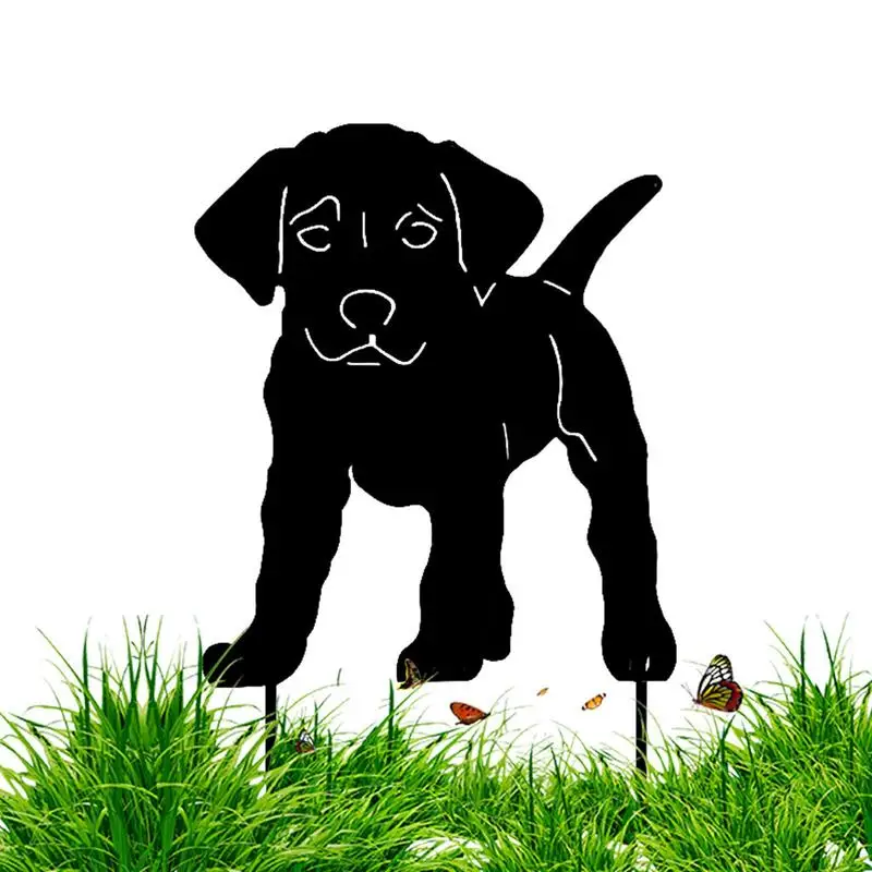 

Black Dog Silhouette Decor Animal Yard Lawn Puppy Decor Stakes Reusable And Portable Acrylic Dog Shaped Silhouette Ornament For