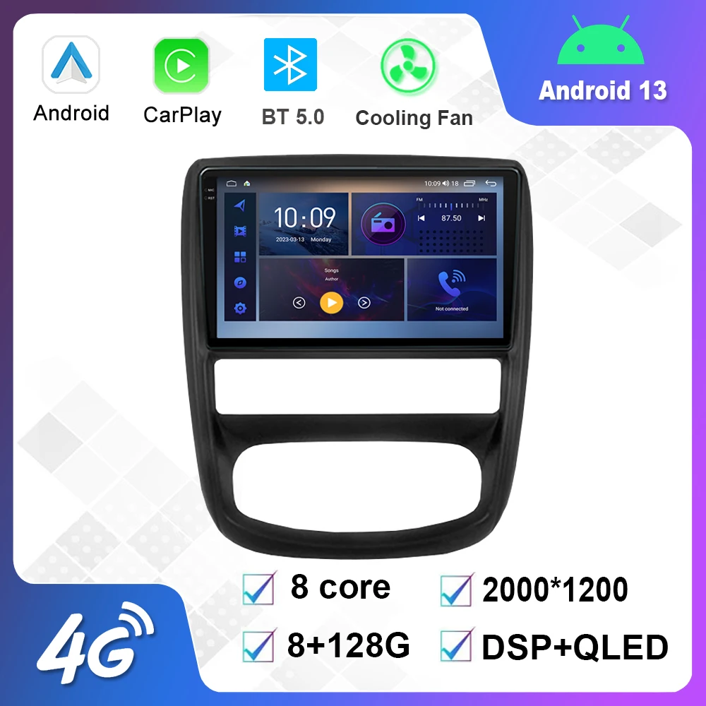 

9 Inch Android 12.0 Multimedia Player Auto Radio For Renault Duster 1 2010-2015 Nissan Terrano 2014-2020 GPS Carplay 4G WiFi DSP