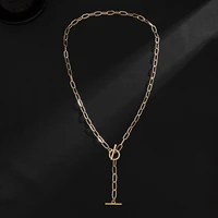 kunjoe hip hop rock fashion ot clasps buckle necklace gold color link chain necklace choker for jewelry men women party boy girl