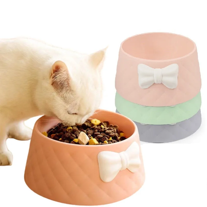 

Pet Dog Feeding Food Bowl Puppy Lovely Bowknot Feeder Dish Cat Water Drinking Bowls Cute Butterfly for Chihuahua Pets Supplies