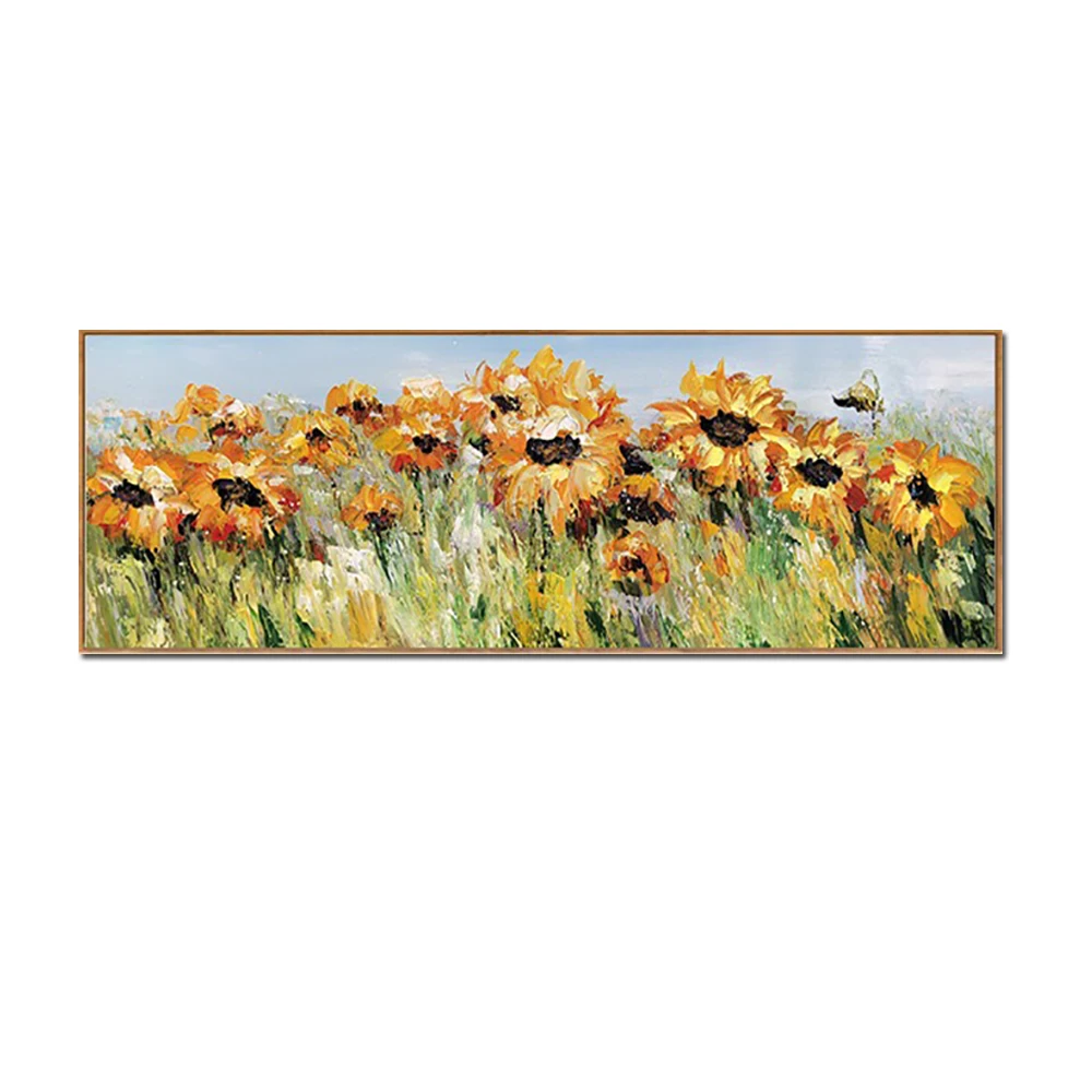 Большая ручная роспись абстрактные 3D поле подсолнечника картина маслом