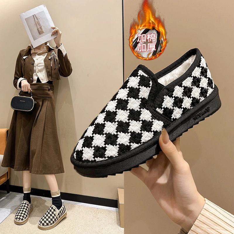 

New Chessboard Canvas Shoes for Women Casual Sneakers Ladies Walking Shoes Slip on Loafers Sport Shoes Baskets Femme Compensées