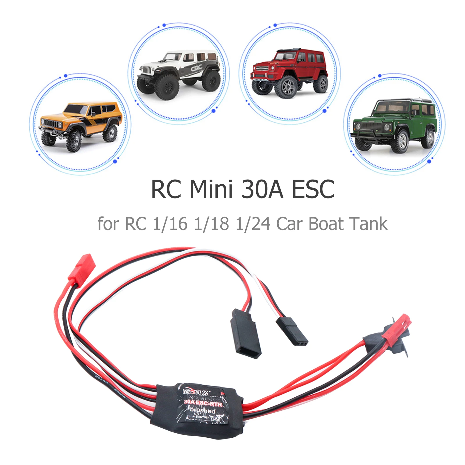 

Двойной выход 4-8 в 2-4S 30A матовый ESC для RC 1/16 1/18 1/24 автомобильный лодочный танк